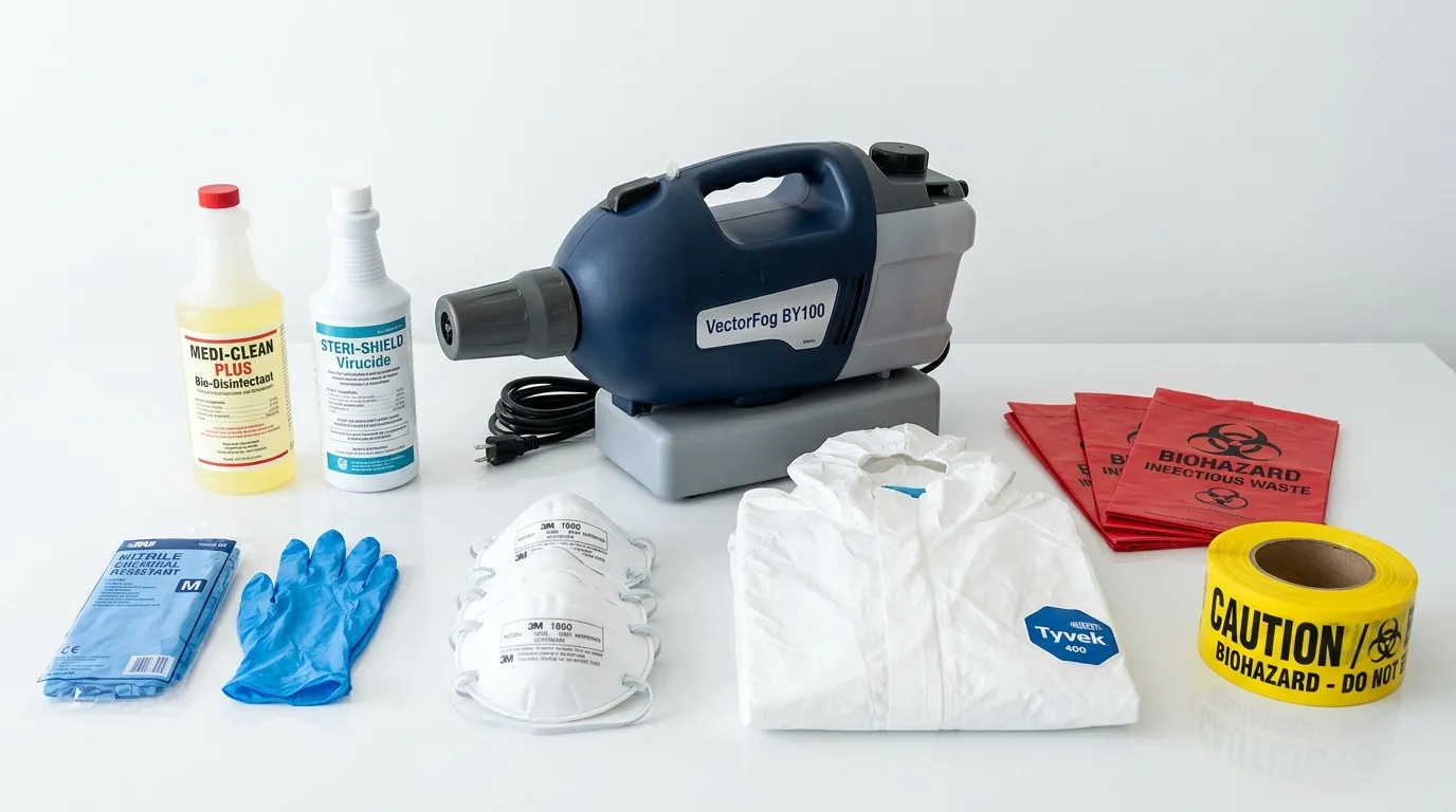 Professional biohazard remediation crew working in San Anselmo