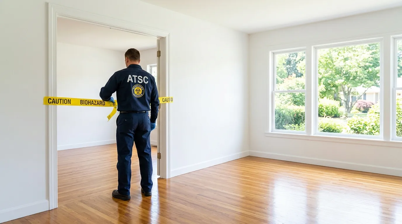 Certified biohazard cleanup crew performing Trauma Scene Cleanup in San Anselmo